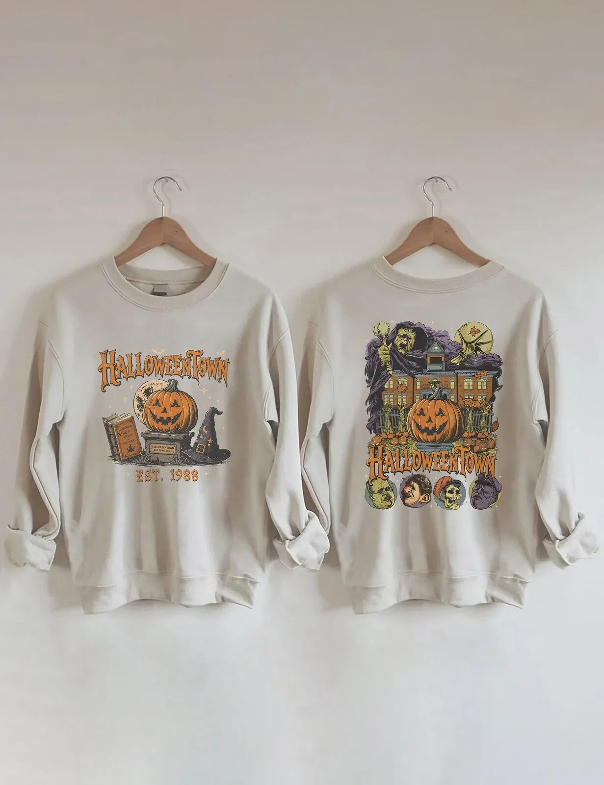 Halloweentown Spooky Season Halloween Pumpkin Witch Hat Sweatshirt