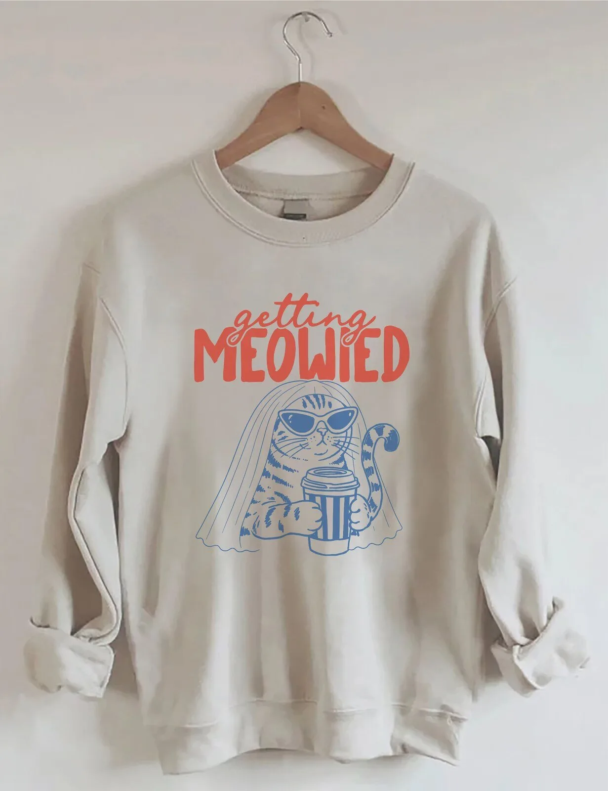 Getting Meowied Cat Lover Bridal Shower Funny Wedding Sweatshirt
