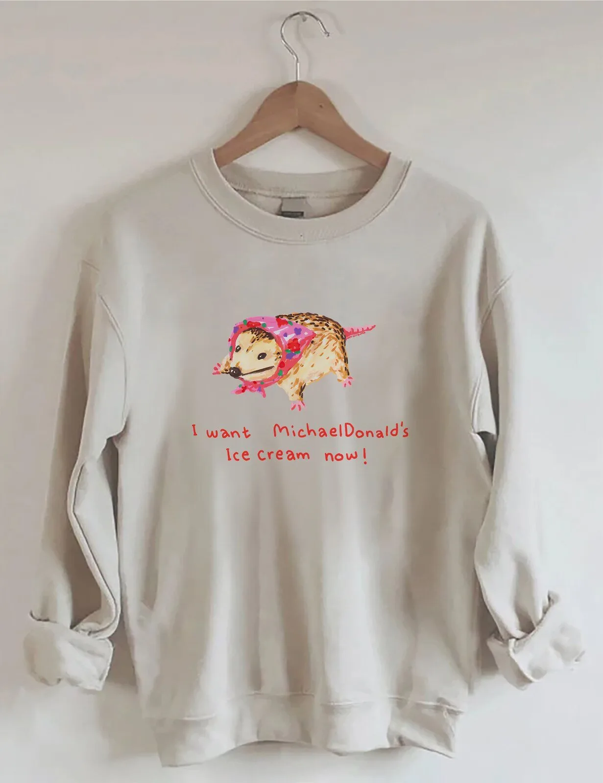 Funny Hedgehog Michael Donald's Ice Cream Now Quote Unisex Sweatshirt