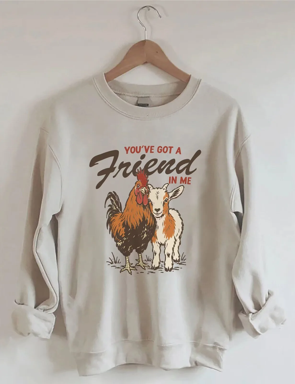You've Got A Friend In Me Farm Animals Rooster and Goat Sweatshirt