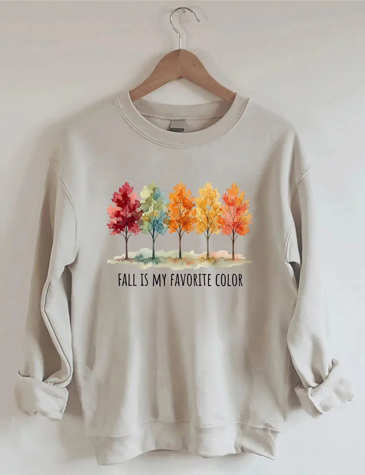 Colorful Fall Trees Autumn Season Favorite Color Crewneck Sweatshirt