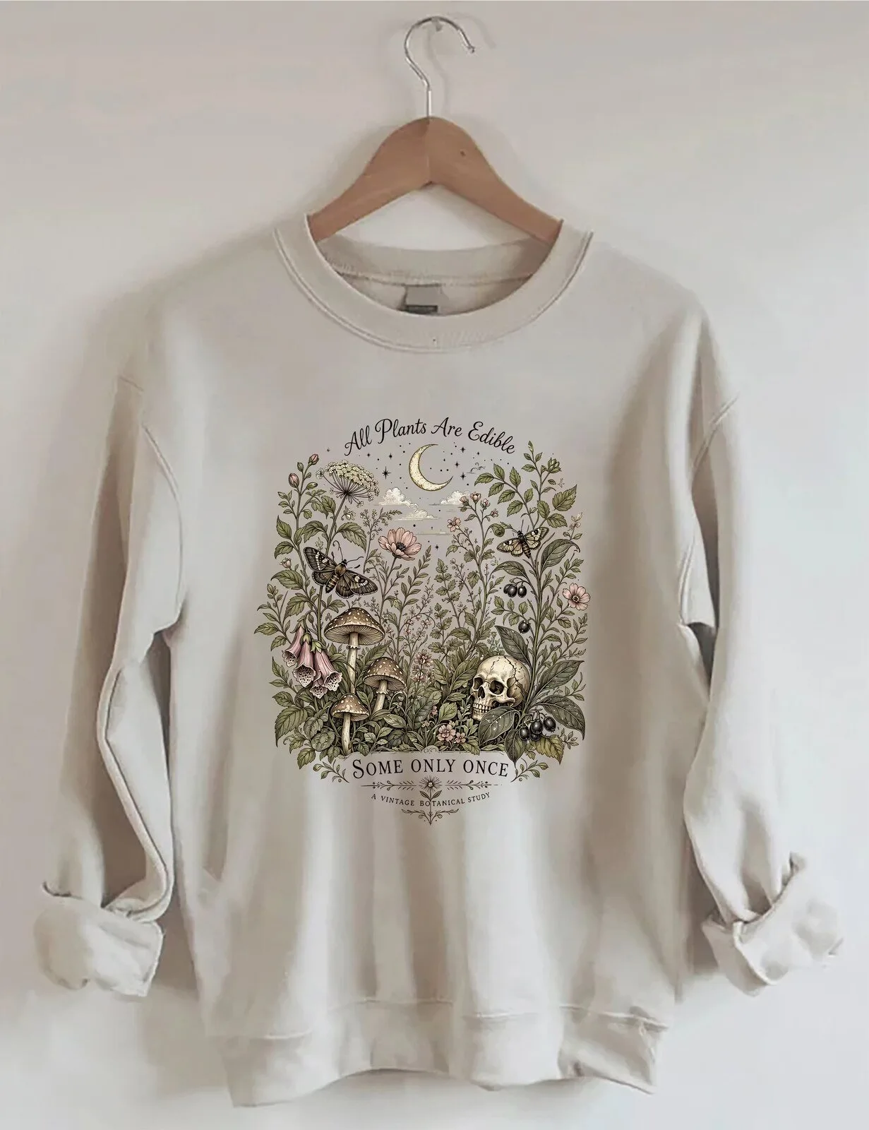 Vintage Botanical Study Sweatshirt: Edible Plants, Some Only Once